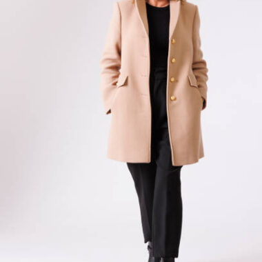 Executive blonde model over 50 years in photo studio